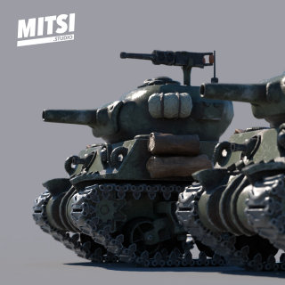 Tankers de guerre Mitsi Studio modèle 3D

