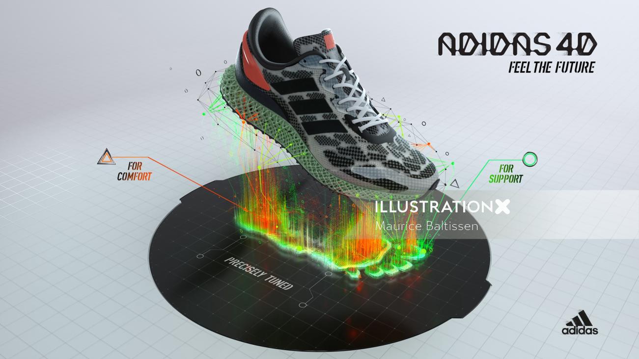 3d design shoe rendering
