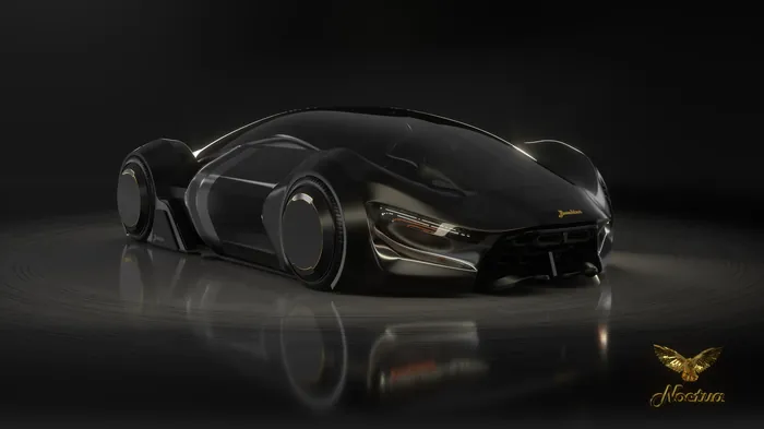 Futuristic black concept car with smooth curves by Maurice Baltissen
