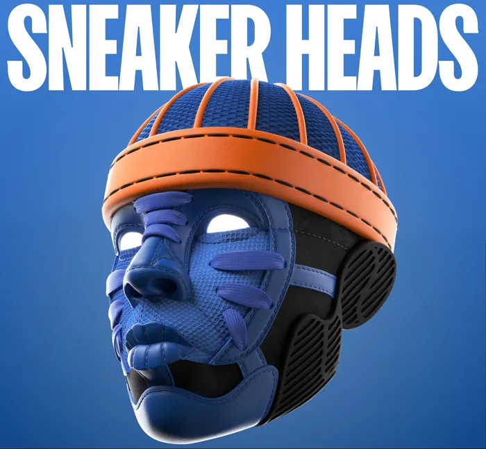 3D futuristic head with orange helmet by Maurice Baltissen