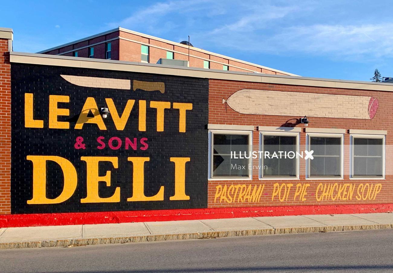 Leavitt and Sons Deli の壁画アートワーク