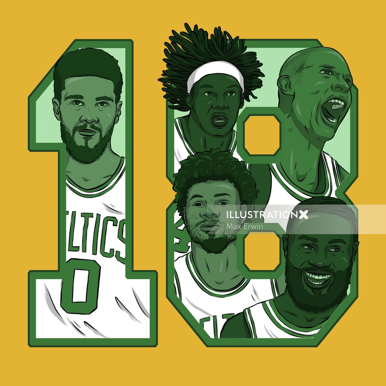 Max Erwin created the 18th logo for the Celtics 2022