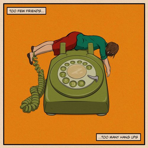 Person face down on large vintage rotary phone by Max Erwin