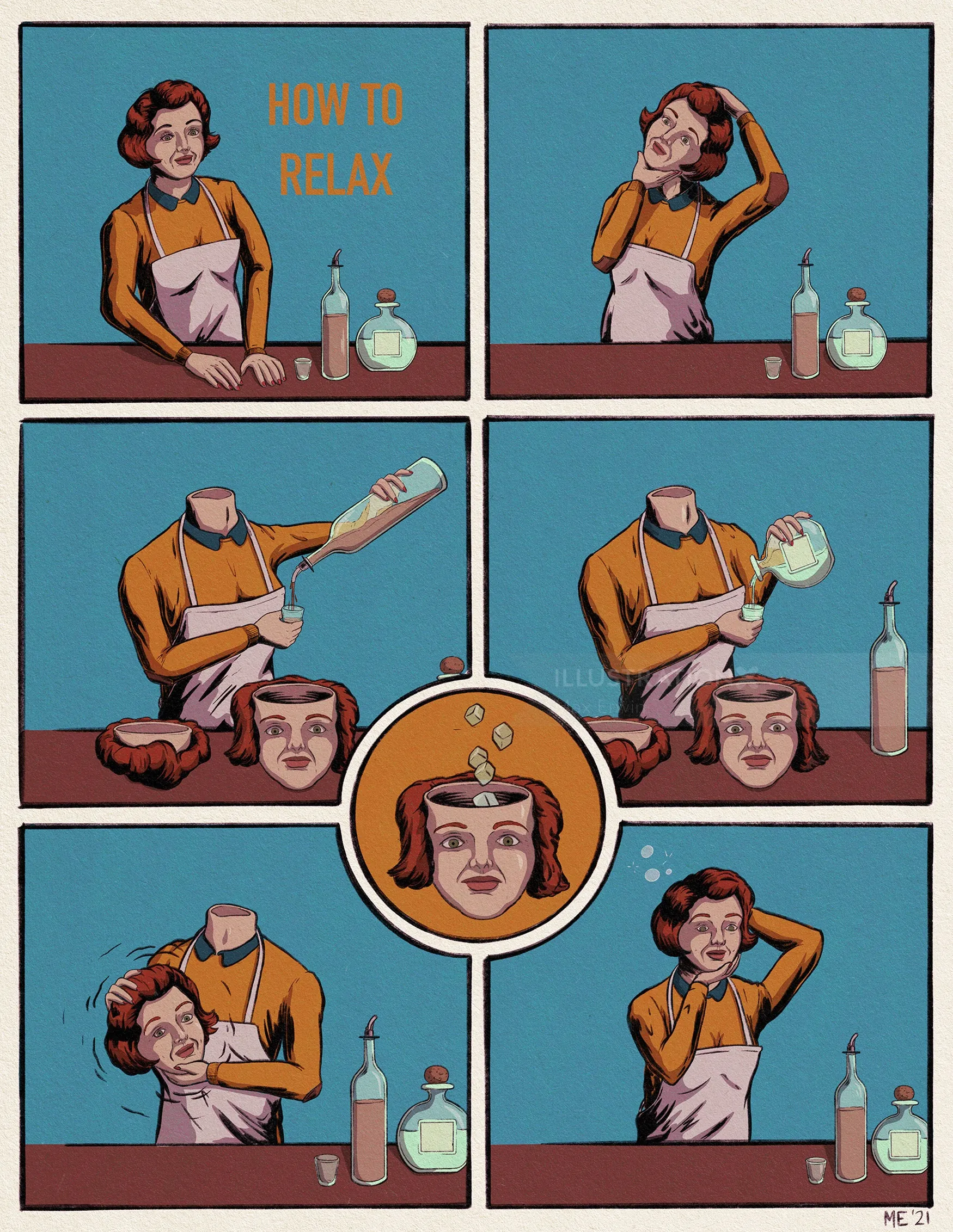 Graphic story on how to relax