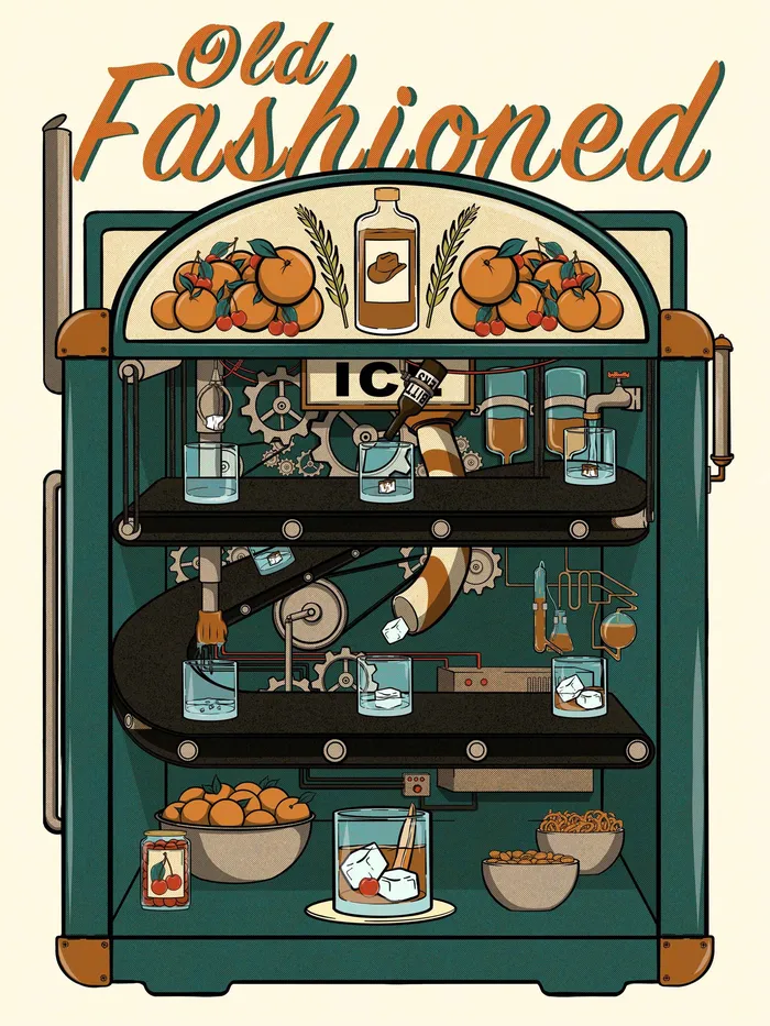 Food illustration of Rube Goldberg machine