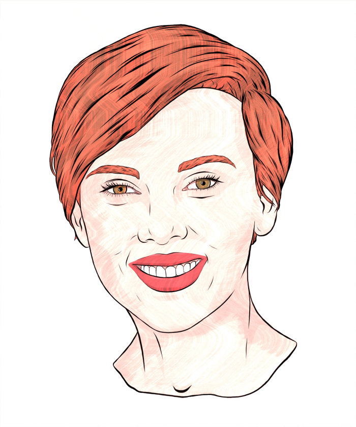 Scarlett Johansson's portrait was created by Max Erwin