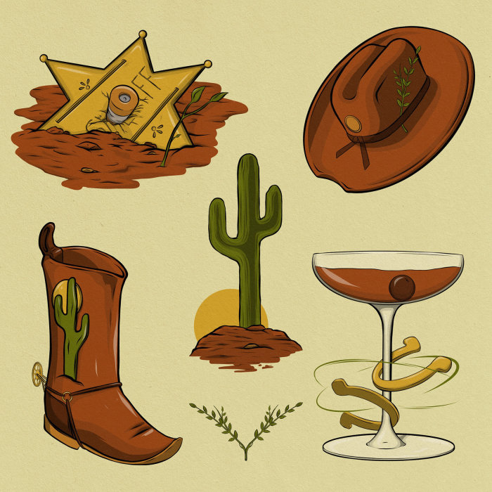 Illustrations of Western spots made for stock