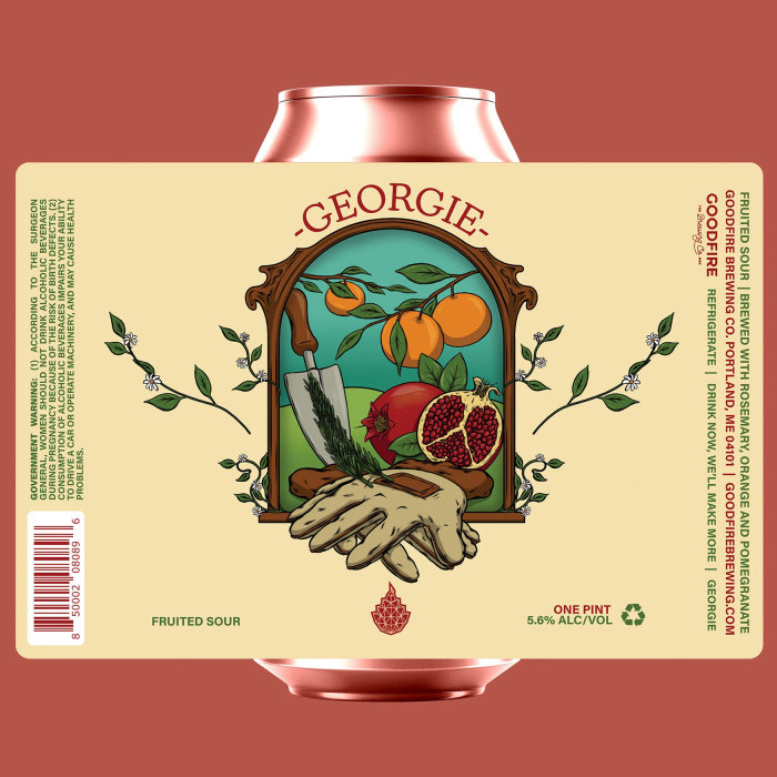 Conception d&#39;étiquettes de canettes de bière Georgie de Goodfire Brewing Co.