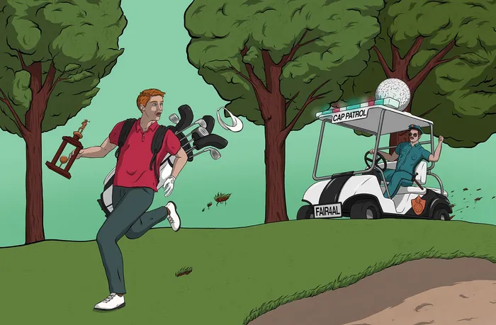 Illustration for Cap Patrol article for Golf Digest