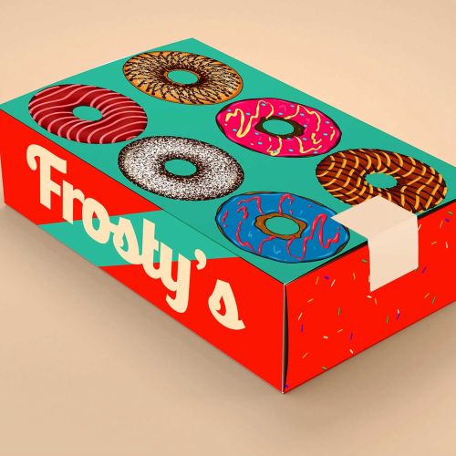 Mockup of Frosty’s Donut Box