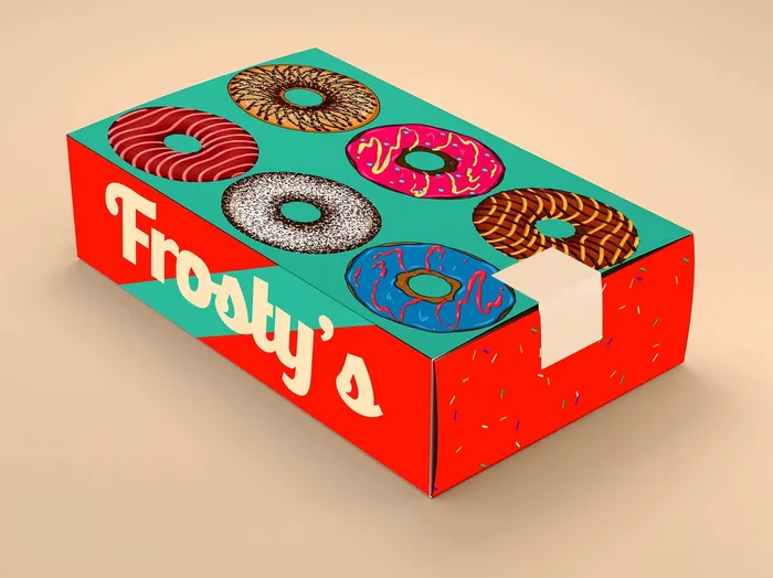 Mockup of Frosty’s Donut Box