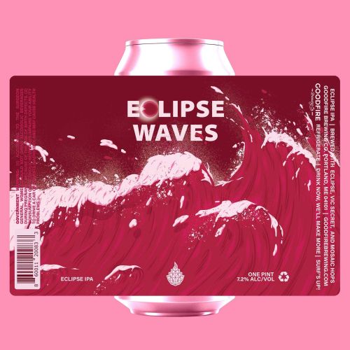 Label design of Eclipse Waves for Goodfire Brewing Co.