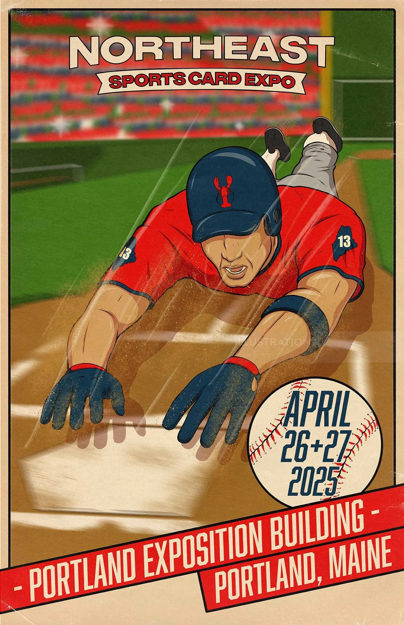 Poster for Northeast Sports Card Expo April 2025 by Max Erwin