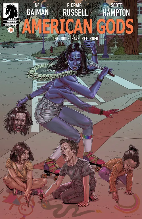 Max Marin's comic cover for Neil Gaiman's American Gods