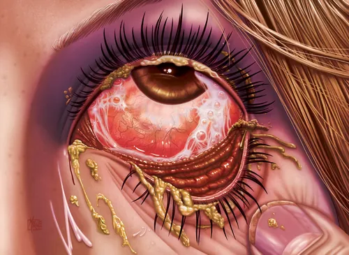 Surreal bloodshot eye artwork by Max Marin