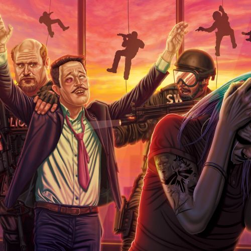Max Marin illustration of a tense crowd scene with a distressed victim