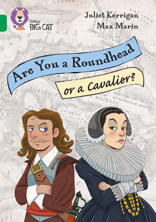 Book cover illustrated by Max Marin, featuring a Roundhead and Cavalier
