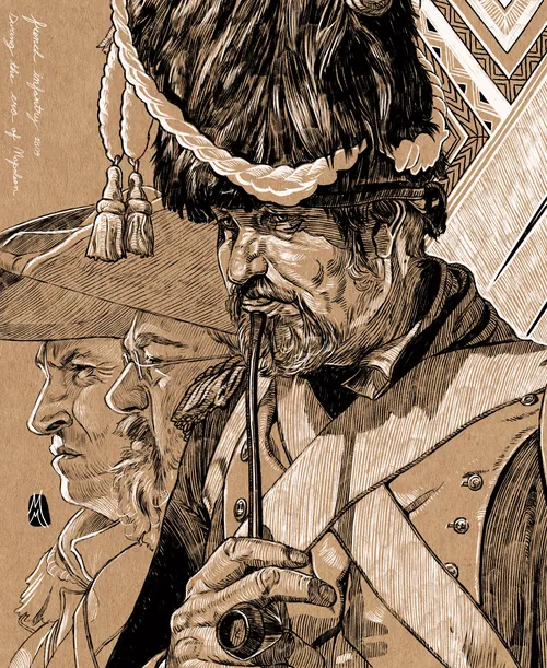 Napoleonic soldier ink sketch by Max Marin