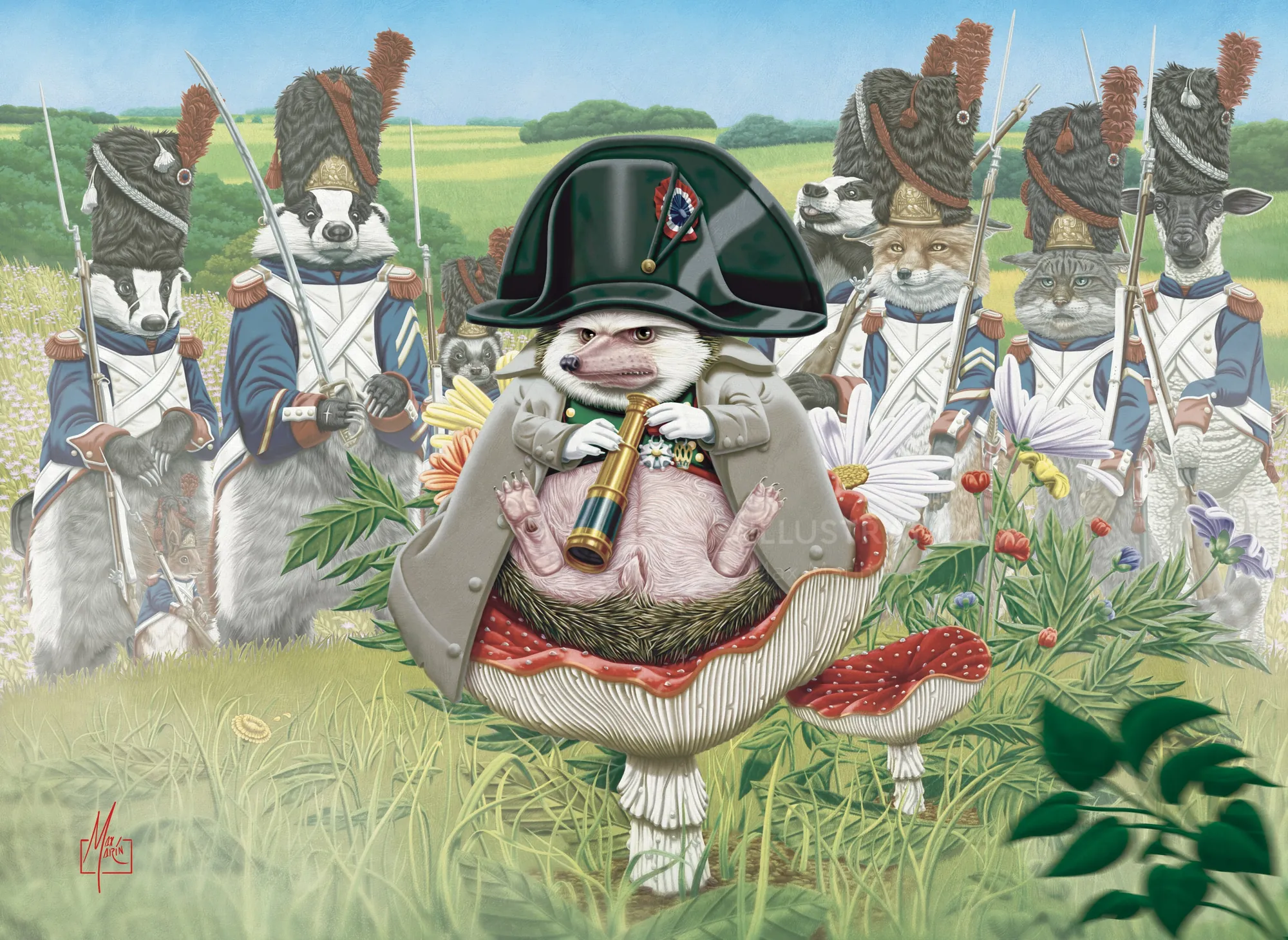 Napoleon the Hedgehog by Max Marin leads uniformed hedgehog soldiers