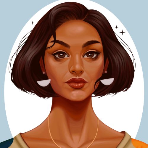 Portrait of a woman with a bob haircut by Max Marin