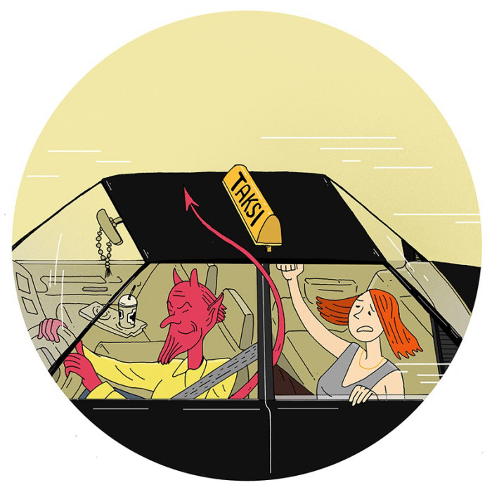 Comic strip about Dangers of Using Taxis