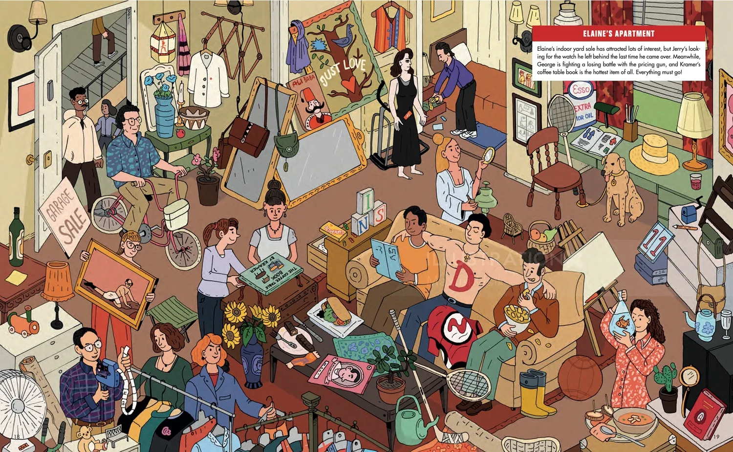 People shopping and browsing in a crowded secondhand store filled with items