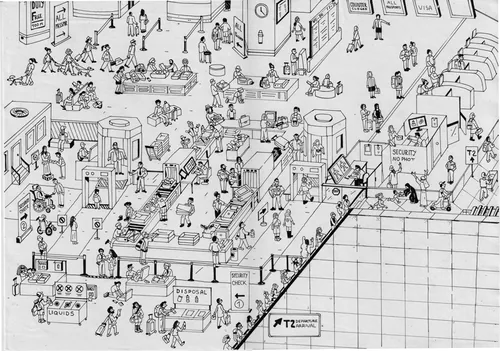 Detailed black and white office illustration by Maxim Usik