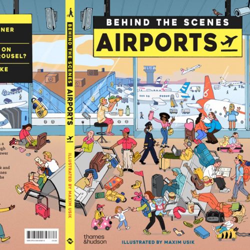 Detailed airport scene with travelers and staff by Maxim Usik