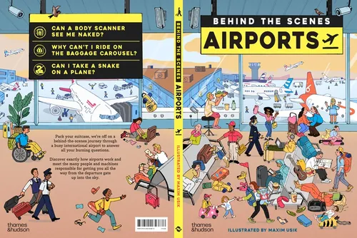 Detailed airport scene with travelers and staff by Maxim Usik