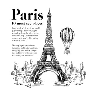 Dibujar a mano la Torre Eiffel París