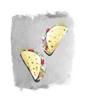 Delicious mexican food tacos design