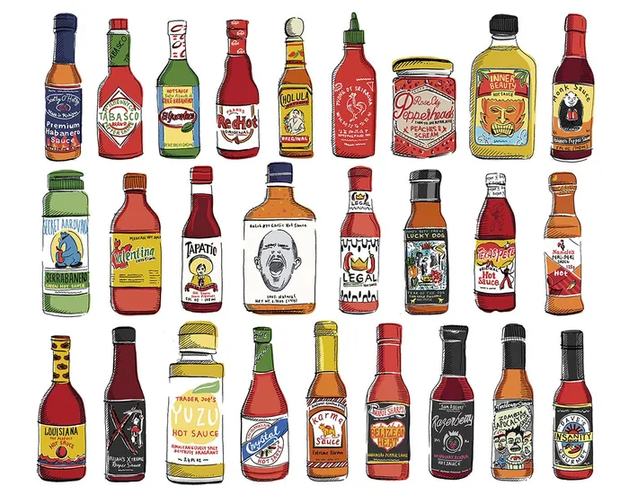 Hot Sauces artwork by May Van Millingen
