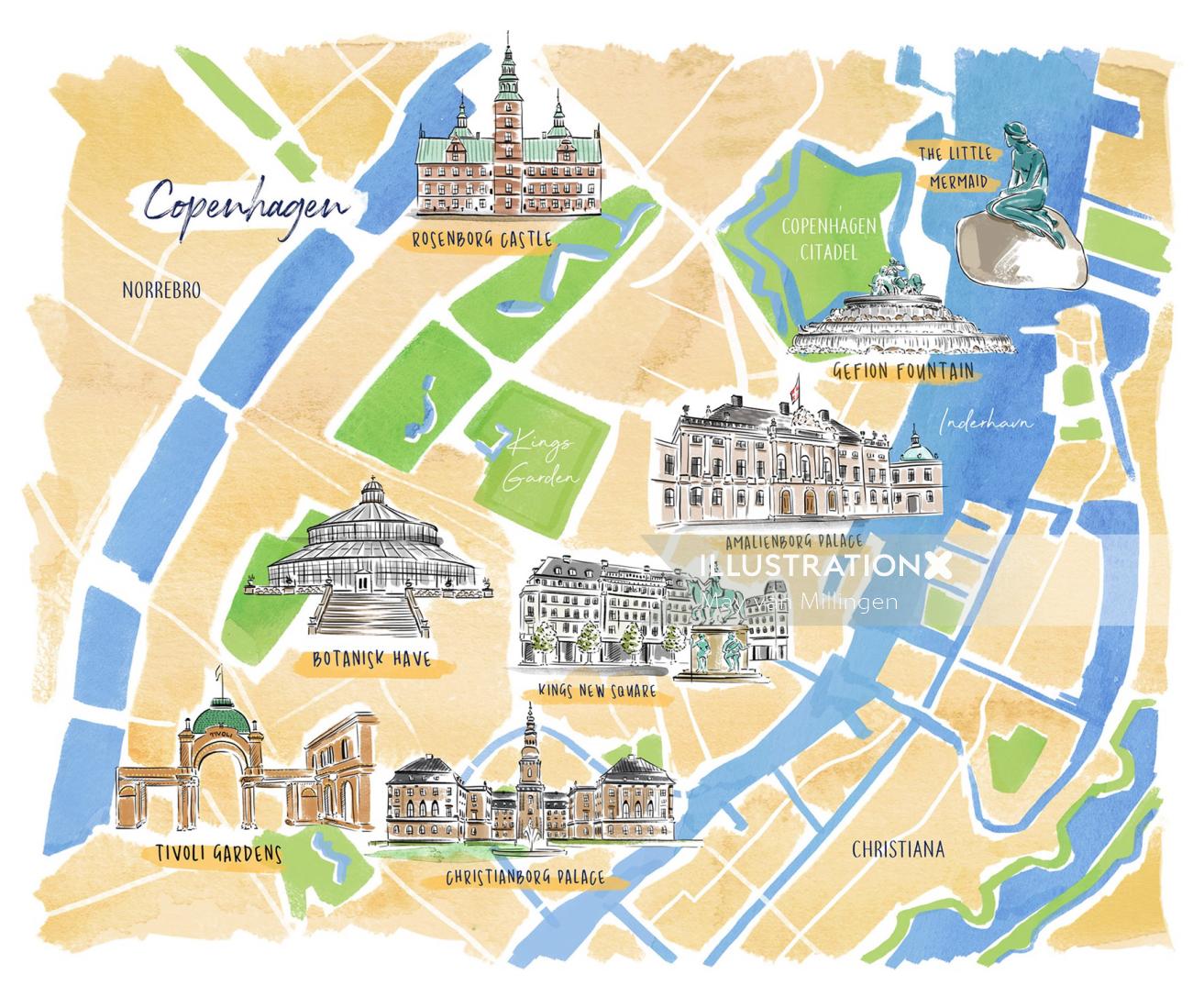 コペンハーゲンの地図