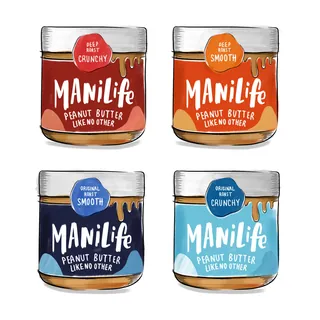 Illustrations of Manilife peanut butter jars by May van Millingen