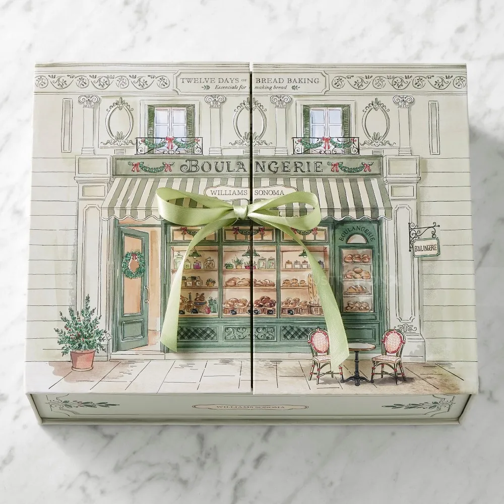 May van Millingen illustration of a Parisian boulangerie storefront with pastries and plants