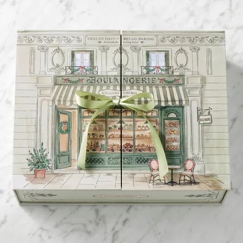 May van Millingen illustration of a Parisian boulangerie storefront with pastries and plants