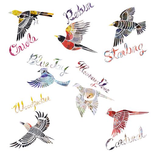 An illustration of flying birds