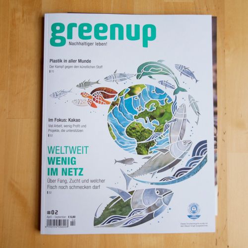 Greenup Magazine Cover Illustration Of Sustainable Fishing