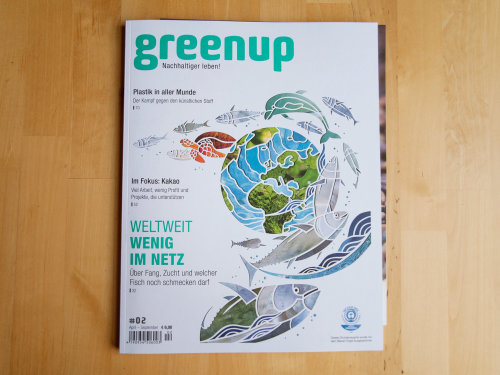 Greenup Magazine Cover Illustration Of Sustainable Fishing