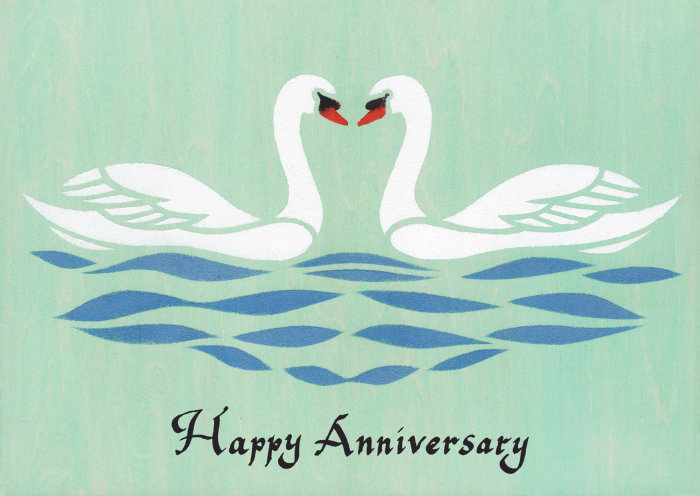 El cartel del aniversario presenta un cisne mudo.