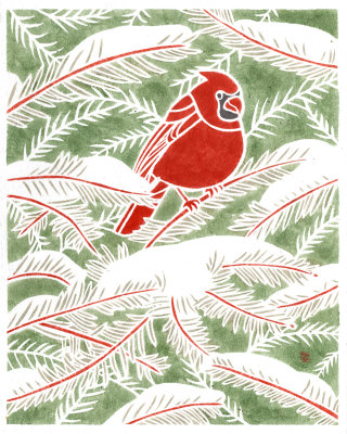 Stylistic artwork of the Northern Cardinal