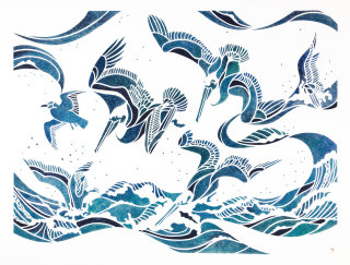 Peinture acrylique de Pelican Wave
