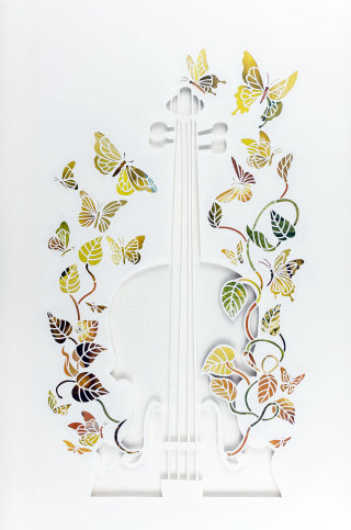 Cartaz publicitário do Concurso Internacional de Violino de Indianápolis