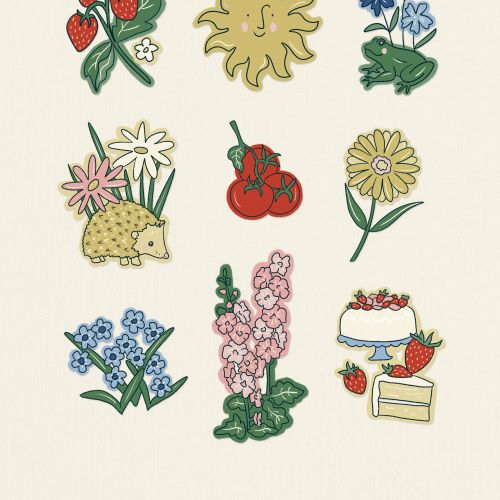 Minimal graphic illustration of Swedish seasonal motifs