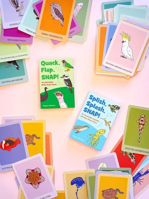 Illustrated game cards by Megan McKean for Thames & Hudson