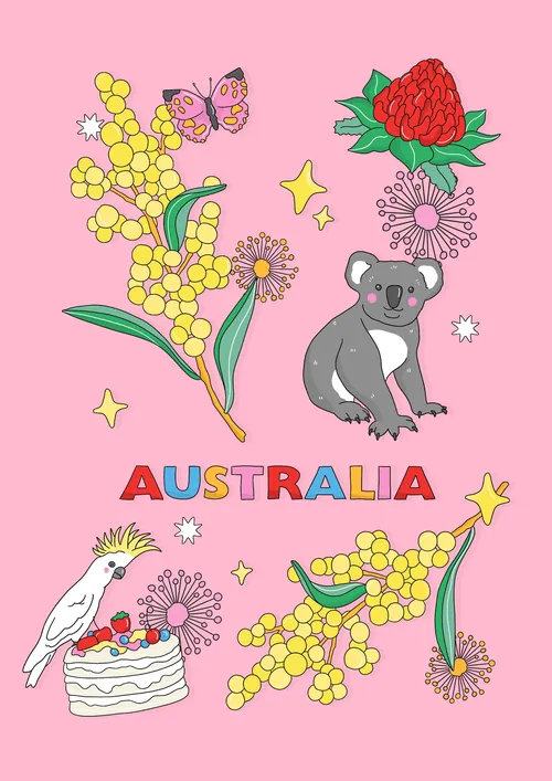 Flores e vida selvagem australianas ilustradas por Megan McKean