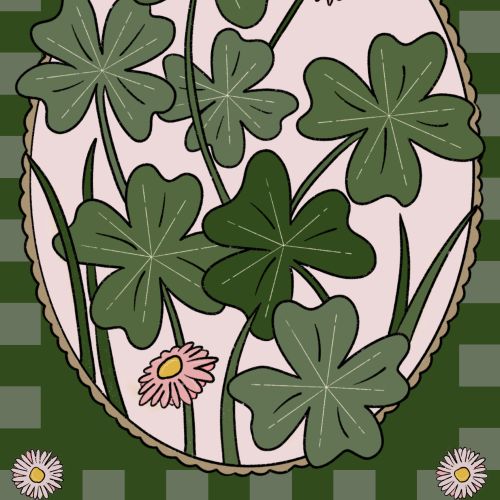 Clover botanical illustration by Megan McKean