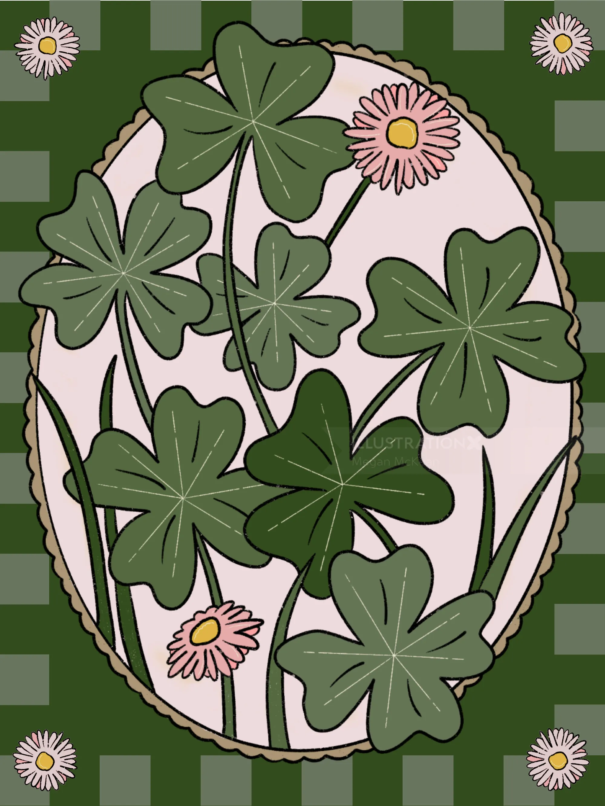 Clover botanical illustration by Megan McKean
