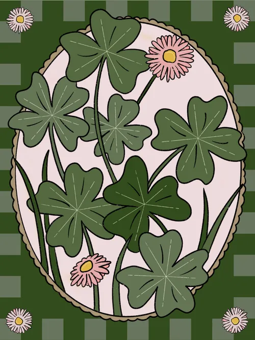 Clover botanical illustration by Megan McKean