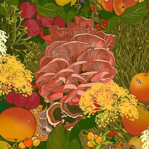 vegetables artwork by Mel Baxter